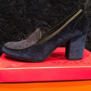 New York Transit Navy plush. Black trim